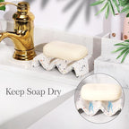 Luxspire Soap Dish, Marble Soap Dish, Self-draining Tray, Soap Holder Saver for Shower, Bathroom, Sink, Kitchen and Countertop - Terrazzo