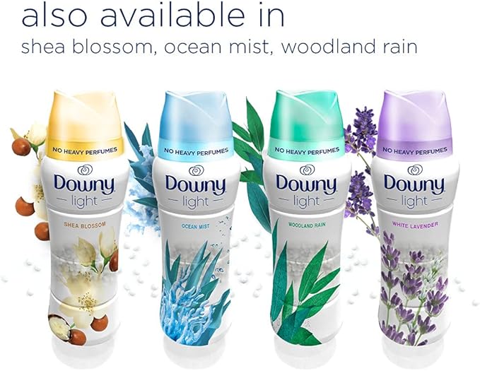 Downy Light Laundry Scent Booster Beads for Washer, Shea Blossom, 20.1 oz, with No Heavy Perfumes