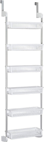 Household Essentials White 6-Tier Basket Over-The-Door Organizer