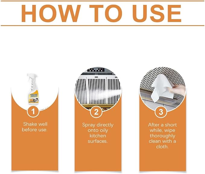 Heavy Oil Cleaner Stain, 500ml Clean Kitchens Up Kitchen Oil Stains, Degreaser Cleaner Heavy Duty, All Purpose Grease Cleaning For Household, Oven, Stove, Cookware, Range Hood, Cabinets (1pcs)