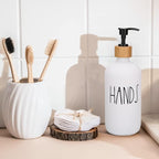 Hand and Dish Soap Dispenser Set for Kitchen Sink, Black and White Modern Farmhouse Decor, Kitchen Art Soap Holder (Black & White)