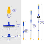 ITTAR Grout & Scrub Brush Combo, Floor Scrubber with Long Handle, Multi-Purpose Stiff Bristles Cleaning Brush Set for Tile, Grout, Deck, Kitchen, Shower Floor (2 Pcs)