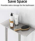 STWWO Bathroom Towel Storage for Bathroom, Wall Towel Rack for Rolled Towels, 30 inch Towel Holder Wall Mounted with Metal Shelf Can Holds 6 Large Towels, Brushed Nickel