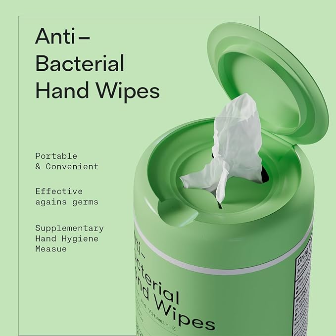 Biopure Antibacterial Hand Wipes Fresh Morning Breeze- Antibacterial Wipes with Aloe and Vitamin E Formula | 5"x7" Wet Wipes Canister | No Parabens, Sulfates or Phthalates, Kills 99% of Germs, 50 ct
