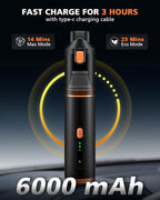 Car Vacuum Portable with 16000Pa Powerful Suction, Handheld Vacuum Cordless Rechargeable Blow & Suction 4 in 1, Small Vacuum Cleaner for Car, Home, Office, Outdoor (Black Orange)