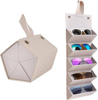 Kenpal Sunglasses Storage Organizer Holder Foldable Travel Case with 5 Slot Compartments for Multiple Glasses