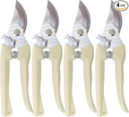 Pruning Shears for Gardening, 4 Pack Garden Scissors for Cutting Fresh Flowers, Floral Clippers for Plants, Fruits (Yellow)
