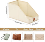 DIMJ Closet Organizers for Purses and Bag Storage, 6 PackSmall Storage Bins Foldable, Storage Baskets for Shelves, Wardrobe, Bedroom, Office, Fabric Cube Storage, 5.9 x 11.8 x 6.7 in