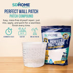 Drywall Repair Compound by SD Home, Fast-Drying Spackle Filler for Holes, Cracks & Wall Damage, Mix-As-Needed Dry Compound Putty, 2 lb. Resealable Bag, Perfect Drywall Hole Patch Solution