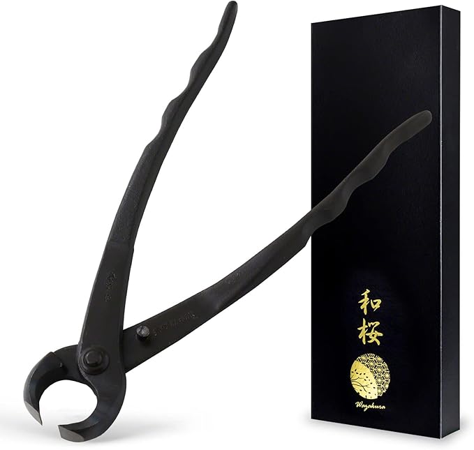 Wazakura Hanafubuki Hand Forged Bonsai Tree Trunk Splitter, Made in Japan 8.25inch(210mm), Branch Cutter Japanese Garden Tool - 8.25inch(210mm), Black