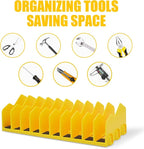 2 Pack Pliers Organizer Storage Rack, Plier Organizer for Toolbox Pliers Wrench Screwdriver, 20 Slots Tool Boxes Drawer Storage for Cutters Tools with Non-Slip Rubber Base,Yellow