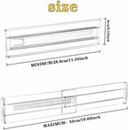 12 Pcs Drawer Dividers for Clothes, 3.15" High 11.34"-19.69" Adjustable Expandable Dresser Drawer Organizer, Clear Plastic Separators for Dresser, Baby Clothing (12, clear)