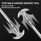 Vanwoke Weed Puller Tool,Portable Garden Weeder Puller Tool;Weeding Artifact Uprooting Weeding Tool 4 Teethes Dual Purpose Manual Hand Weeders Tool for Gardening Vegetable Backyard Farm Planting