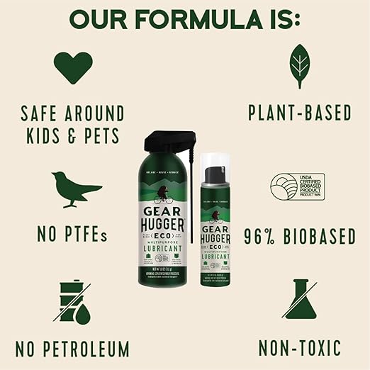 Multipurpose Lubricant - Eco-Friendly (11 oz Bottle & 3 oz Bottle), Rust Remover - Garage Door Lubricant Spray, Door Hinge Lubricant & Lock Lubricant - Plant-Based, No Petroleum, No PTFE