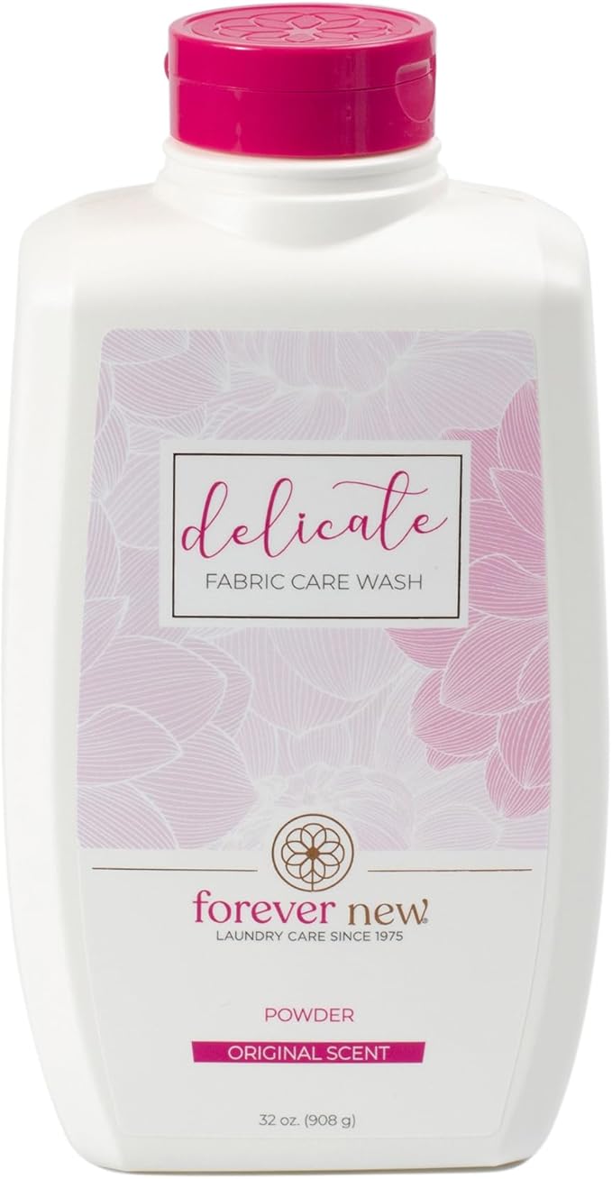 FOREVER NEW Delicate Hypoallergenic Laundry Detergent Powder - 150 to 192 Large Loads - Gentle washing detergent for Silk, Cashmere, Bra, Undergarments, Wool etc. - Original Scented - 32oz (3pack)
