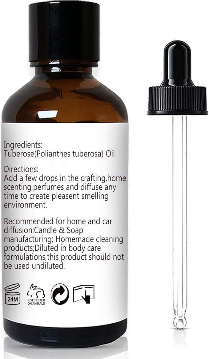 Tuberose Essential Oil, Home Fragrance Oil, Candle Scents Soy Wax Candle Making, Freshie Scents Oils for Soap, Dryer Balls, Diffusers, Laundry, Slime -1 oz /30ml