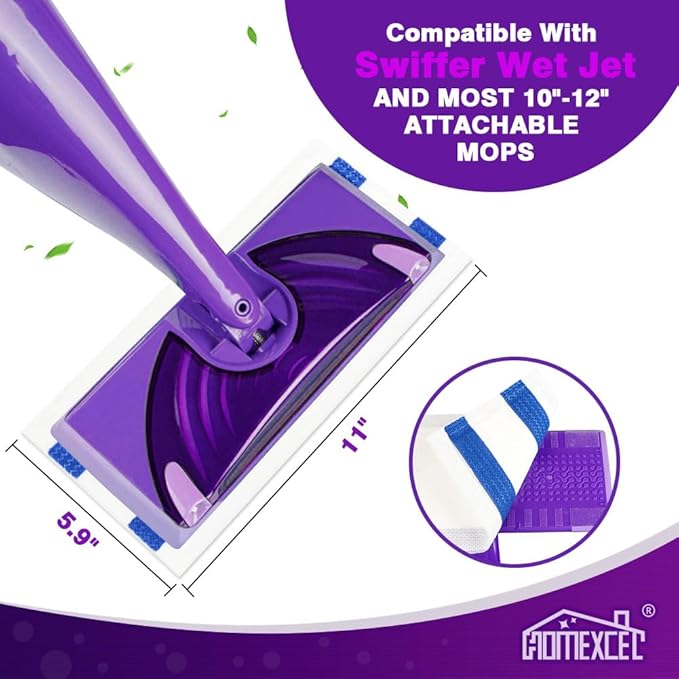 HOMEXCEL Multi-Layer Dry Floor Mop Pads Compatible with Swiffer WetJet-All Purpose Multi Surface Floor Cleaner Spray Mop Pads Refills for Hardwood Floor,32 Count