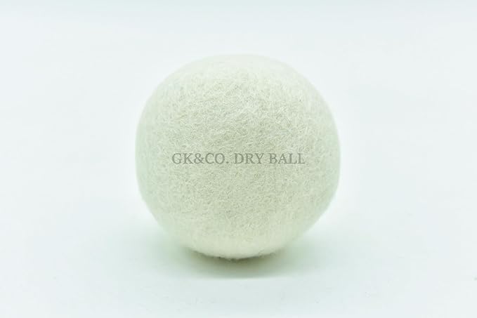 Pack of 6 Wool Laundry Dryer Ball by GK&CO-Reusable Extra Large Premium Natural Fabric Softener, Reduces Clothing Wrinkles, Eco-Friendly~Made of 100% Pure New Zealand Wool~Made in Nepal (6)