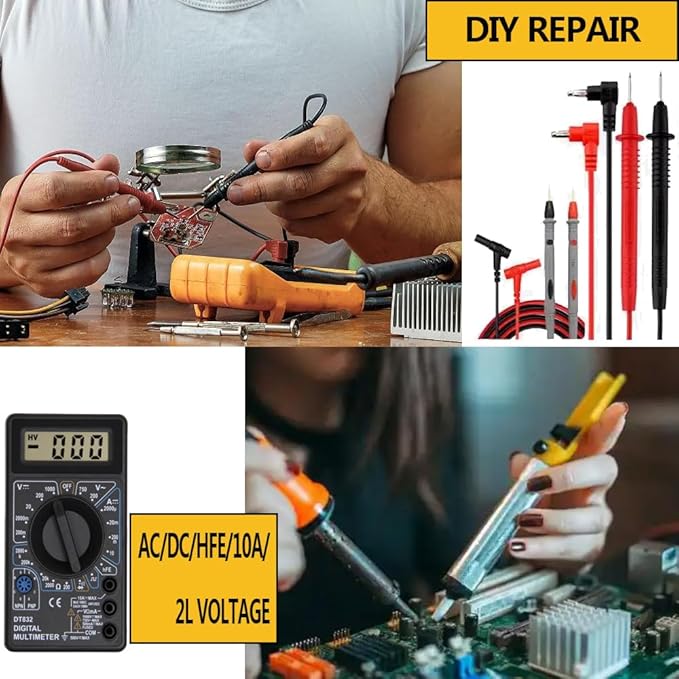 LEATBUY Network Crimp Tool Kit for RJ45/RJ11/RJ12/CAT5/CAT6/Cat5e/8P, Professional Crimper Connector Stripper Cutter, Computer Maintenance Lan Cable Pliers Tester Soldering Iron Set (Black), DUW-24D1