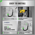 SWANLAKE Heavy Duty Garage Storage Utility Hooks, Utility Hooks for Garage Wall,Color Black (12PCS)