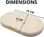 Marble Soap Dish Draining, Soap Dish for Shower, Bathroom, Sink Bath tub Dish, Soap Bar Holder, Soap Case, Holder for Sponges Hand Soap - Solid Oval Polished White