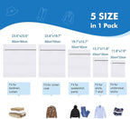5Pcs Laundry Bags Mesh Wash Bags, Delicate Laundry Bags for Clothes, Hosiery, Underwear, Bed linen - 5 Size