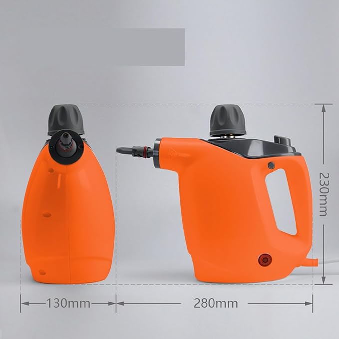 Handheld Steam Cleaner, Steam Cleaner with 16 PCS Accessory & Safety Lock, 500ML Large Natural Surface Steam for Cleaning, Multipurpose Steam Cleaner for Home, Car, Bathroom, Grease(Sun orange)