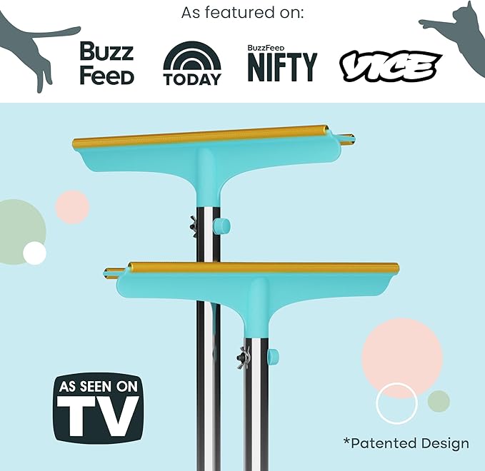 Uproot Cleaner Xtra Pet Hair Removal Tool: Reusable Carpet Rake with Telescopic 60" Handle - As Powerful as Uproot Cleaner Pro Pet Hair Remover, but Made for Carpets, Curtains - Don't Bend Don't Kneel