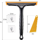 Shower Squeegee for Glass Doors, Bathroom Squeegee for Shower, Window Squeegee, Home Bathroom Silicone Cleaner Tool, Suitable for Bathroom, Kitchen, Tile, Mirror, Car Glass, by LTLUTU, 8in Black