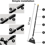 4PCS Heavy Duty Broom, Broom for Sweeeping Indoor and Outdoor, Angle Broom with Long Pole, Outdoor Broom for Courtyard/Garages/Slidewalk, Indoor Broom for Kitchen Lobby Canteen Black