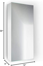 Krugg Medicine Cabinet | Recess or Surface Mount | Blum Hinge 170 Degree Soft Close | (12"x30")