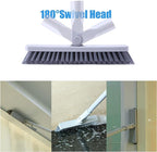 YONILL Grout Brush with Long Handle - Heavy Duty Grout Cleaner Brushes for Tile Floors, Swivel Stiff Bristles Floor Scrubber Cleaning Tool, Floor Scrub Brush for Shower, Kitchen, Baseboards and Corner