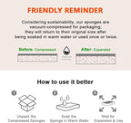 AIDEA Sponges Non Scratch, 6Count, Natural Sponge for Non Stick Cookware, Sponges Kitchen, Cellulose Scrub Sponge for Dishes, Cleaning Power for Kitchen, Bathroom, Household