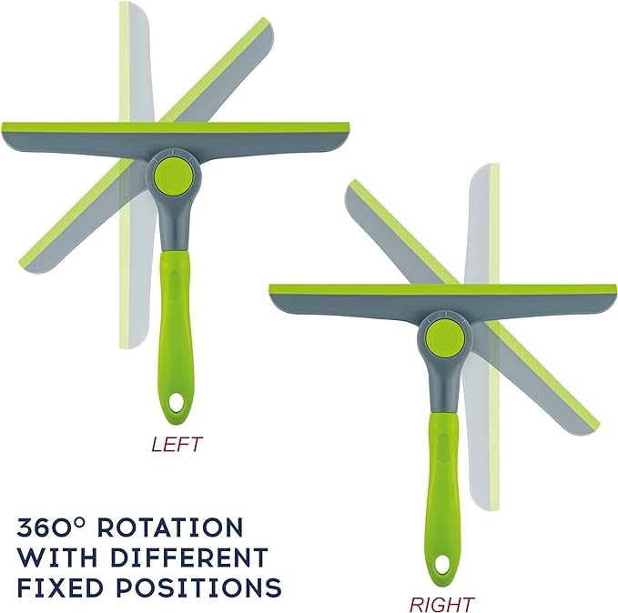 DSV Standard 10" Heavy Duty Green, Grey Window Cleaning Squeegee, Handheld Squeegee for Glass Doors, Windows, Car Windshields & More