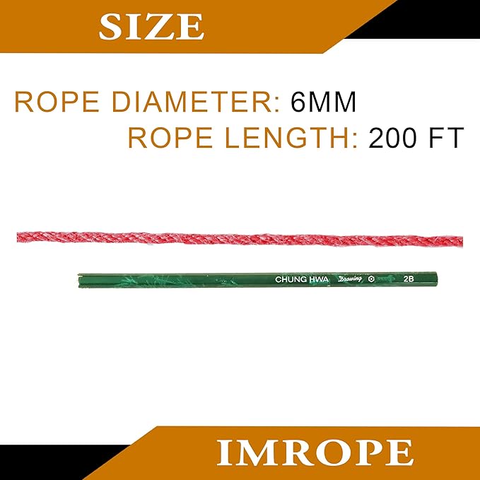 6mm x 200 Feet Red Jute Rope, Twine for Gardening Tomato Climbing Plant Tie Floristry Crafts Gift Wrapping Packing Decor