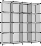 AWTATOS Cube Storage Organizer, 16 Cube Closet Organizer, Stackable Storage Cube Shelves, DIY Portable Closet Clothes Organizer Shelving for Bedroom, Closet, Wardrobe, Bathroom, Grey