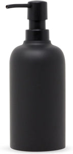 Matte Black Soap Dispenser for Bathroom, 15oz Round Rustproof Liquid Hand Dish Soap Dispenser Pump for Kitchen Sink, Countertop, and Bathroom