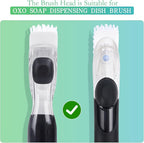 New Brush Refills for OXO New Soap Dispensing Dish Brush - 4 Pack Dish Brush Cleaning Soap Dispensing Head Replacement for Scrubber