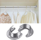 4 Packs Stainless Steel Wardrobe Bracket U-Shaped Rod Socket Flange 1-1/4" Diameter Heavy Duty Closet Rod Brackets End Supports for Closet Rod with Screws (Silver)