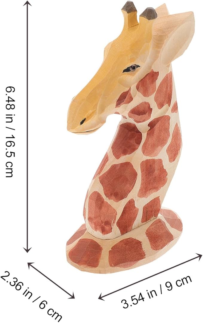 Housoutil Giraffe Shaped Eyeglasses Stand Wooden Desktop Eyewear Organizer Display Rack for Sunglasses Storage Home Office Decor