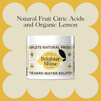 Brighter Shine Dish Washer Cleaner Powder - 60 Uses All-Natural Lemon Citric Acid Dishwasher Cleaner Additive, Hard Water Spot Remover, Odor Eliminator for Appliances, Concentrated Formula, Made USA