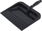 Superio Heavy Duty Plastic Dustpan with Comfort Grip Handle Black, Durable, Lightweight Multi Surface Dust Pan Easy Broom Sweeping, 10 inches Wide, 1-Pack