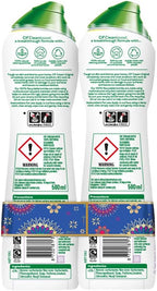 Cif Original Multipurpose Surface Cleaner Cream for Kitchen & Bathroom, Ocean Breeze Scent, 100% Dirt Removal with Natural Cleaning Particles, 2x500ml