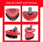 Spin Mop Scrub Brush Replacement Head and Base Compatible with O-Cedar RinseClean 2 Tank System, Floor Scrubber Brush Triangle Hard Bristle Cleaning Brush for Bathroom Kitchen Pool, Garage, Patio