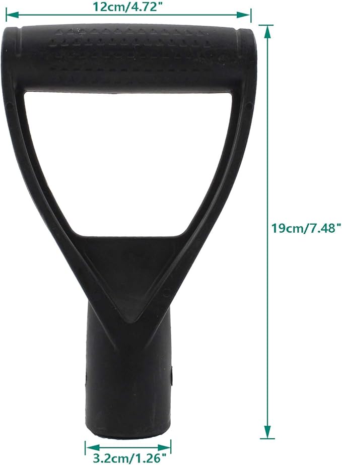 Plastic Shovel Grip Handle Replacement,ULIFESTAR Triangle Snow Shovel Replacement Handle,32mm/1.26'' Inner Diameter Digging Raking Tool Replacement Spade Handles for Lawn Garden Spade Fork Shovel