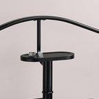 Kings Brand Furniture Luca Valet Stand – Black/Chrome Metal Freestanding Suit Rack and Clothes Organizer with Clothing Bar, Trouser/Tie Holder & Accessory Tray, Modern Design for Bedroom, Closet