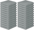 Softolle 100% Cotton Washcloths 60 Pack (12x12 Inches) Soft, Highly Absorbent Washcloth, Face Towels, Wash Cloths for Face, Ring Spun, Bulk Pack (Silver Grey)