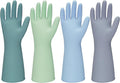 Rubber Kitchen Dishwashing Gloves - 4 Pairs Colorful Reusable Household Cleaning Gloves For Washing Dishes And Cleaning Tasks，Flexible And Durable Waterproof (Small, Dark Green+Blue+Green+Gray)