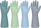 Rubber Kitchen Dishwashing Gloves - 4 Pairs Colorful Reusable Household Cleaning Gloves For Washing Dishes And Cleaning Tasks，Flexible And Durable Waterproof (Medium, Dark Green+Blue+Green+Gray)