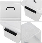 Zopnny 6-Pack 12 Quart Latch Box, Stackable Organizer Bins with Latching Lids, Clear Plastic Organization Containers for Closet, Bedroom, Shelving Units and Everyday Home Storage
